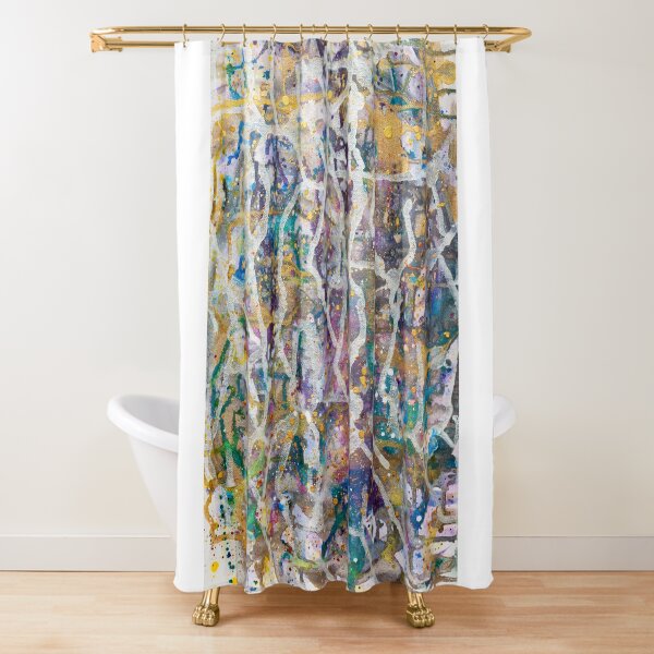 Silver Rain Shower Curtain