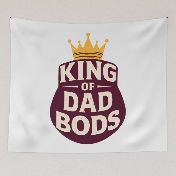 Item preview, Father's Day Special: King of Dad Bods Crown Belly Silhouette Design designed and sold by HahaHandlesHub.