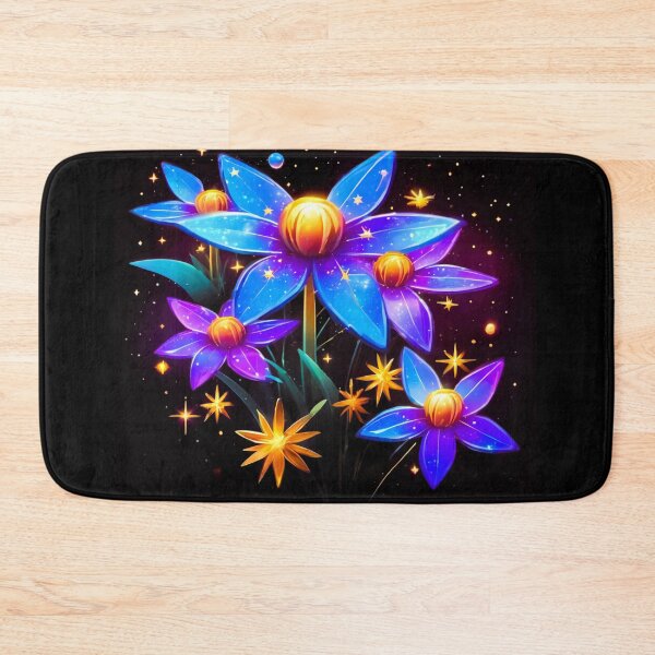 Item preview, blue purple star flowers round heart designed and sold by janjacbu.
