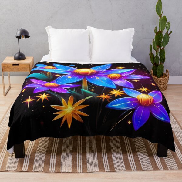 Item preview, blue purple star flowers round heart designed and sold by janjacbu.