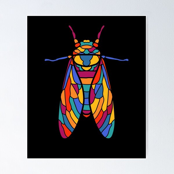 Item preview, Cicada - Colorful Cicada Retro Color Cicadas designed and sold by BatShirtsCrazy.