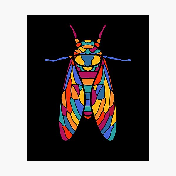Item preview, Cicada - Colorful Cicada Retro Color Cicadas designed and sold by BatShirtsCrazy.