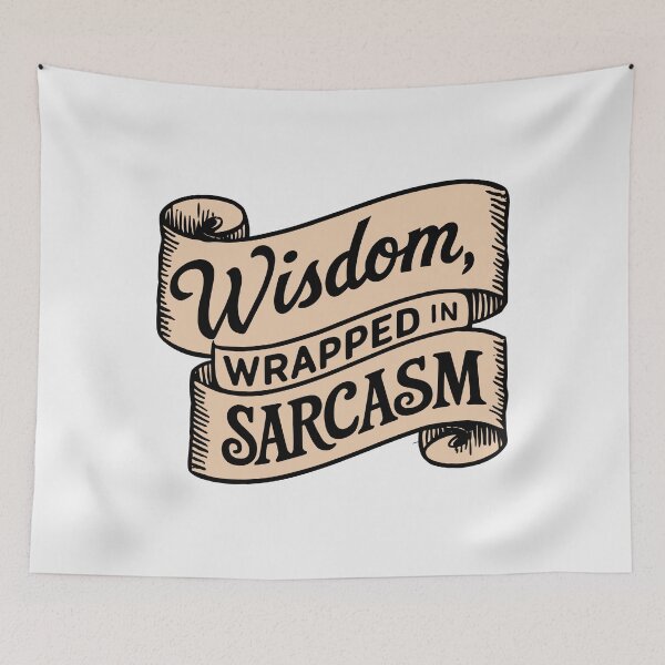 Item preview, Father's Day Special: Wisdom Wrapped in Sarcasm Vintage Scroll Design designed and sold by HahaHandlesHub.