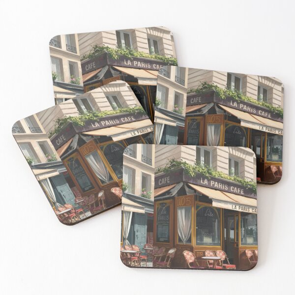 Item preview, “La Paris Cafe” Scene - Charming Watercolor and Mixed Media Artwork… Café de Paris. By Carraann designed and sold by CARRAANN.