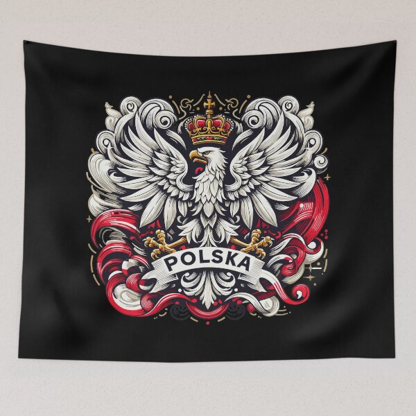 Item preview, Poland Polska Polish coat of arms eagle flag gift designed and sold by Pineapple-Tree.