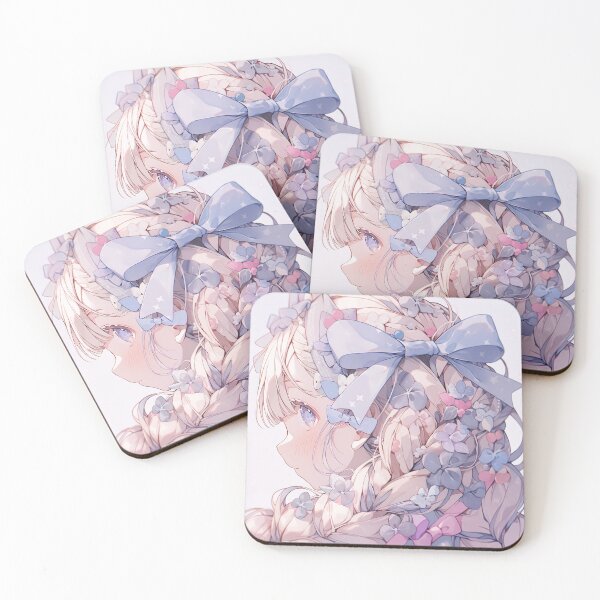 Item preview, Soft Ribbons and Hydrangea Anime Girl designed and sold by bubblegoth.