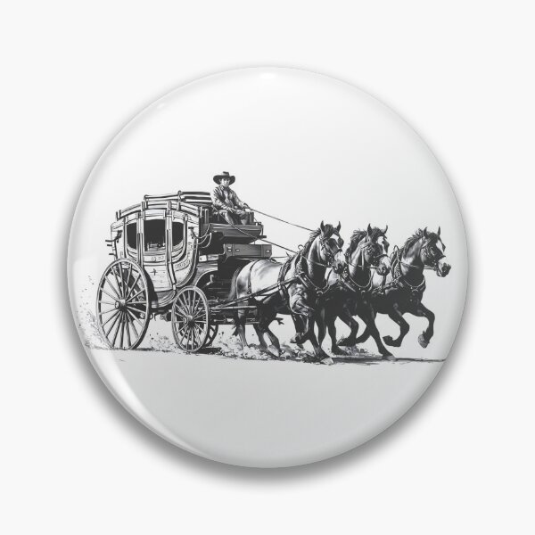 Item preview, Wild West, stagecoach pulled by three horses, Western designed and sold by GabbyKI261.