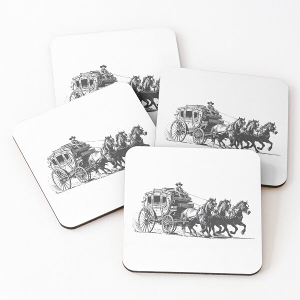 Item preview, Wild West, stagecoach pulled by three horses, Western designed and sold by GabbyKI261.