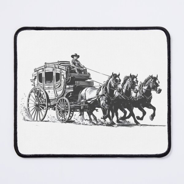Item preview, Wild West, stagecoach pulled by three horses, Western designed and sold by GabbyKI261.