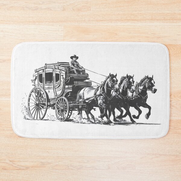 Item preview, Wild West, stagecoach pulled by three horses, Western designed and sold by GabbyKI261.