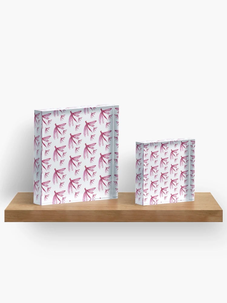 Thumbnail 3 of 5, Acrylic Block, Raspberry Dragonfly Pattern designed and sold by PatternCreators.