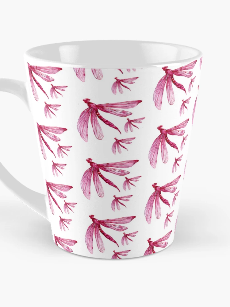 Thumbnail 3 of 4, Coffee Mug, Raspberry Dragonfly Pattern designed and sold by PatternCreators.