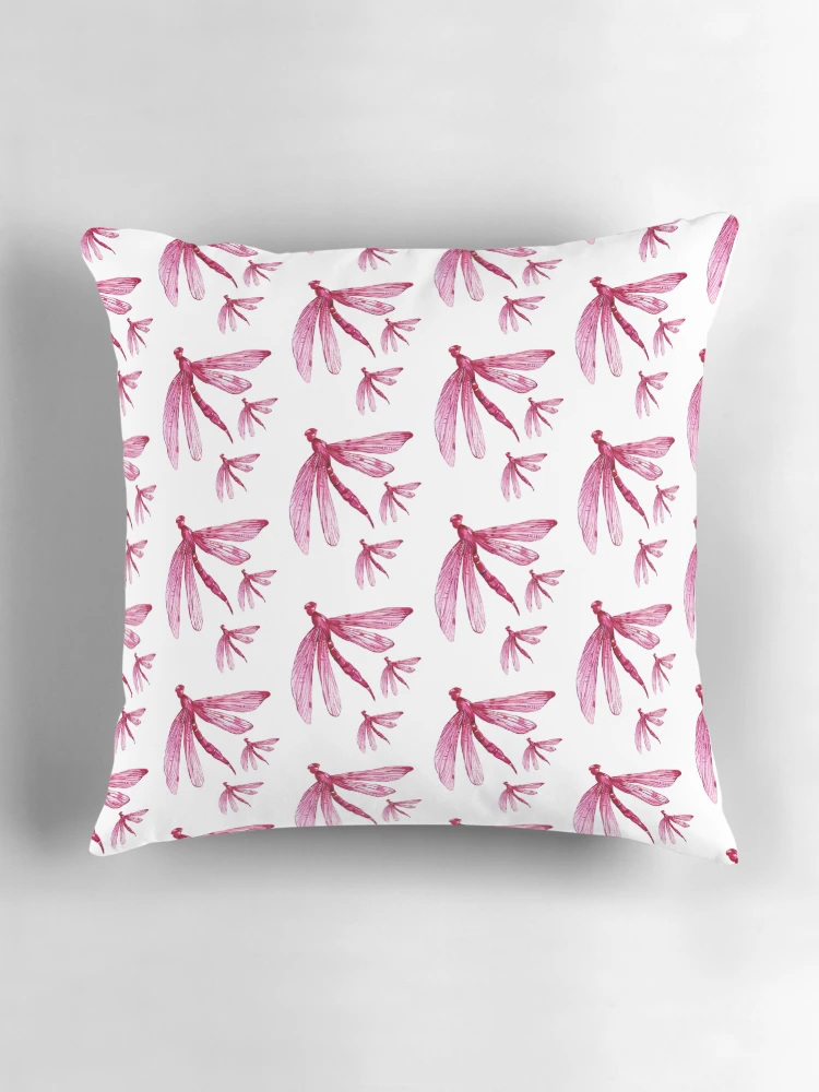 Thumbnail 3 of 4, Pillow, Raspberry Dragonfly Pattern designed and sold by PatternCreators.