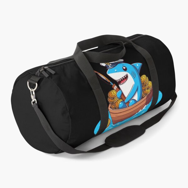 Item preview, a cute shark fishing for bitcoins designed and sold by CryptoFunMerch.