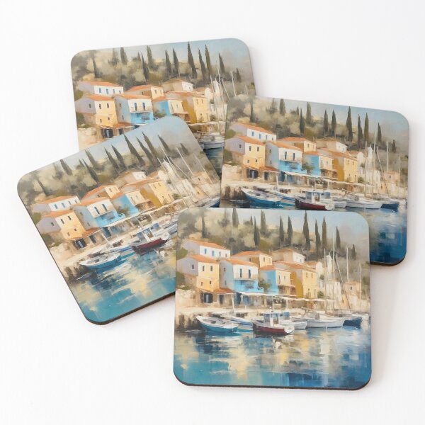 Item preview, Idyllic Greek harbour designed and sold by painting-greece.