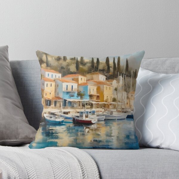 Item preview, Idyllic Greek harbour designed and sold by painting-greece.