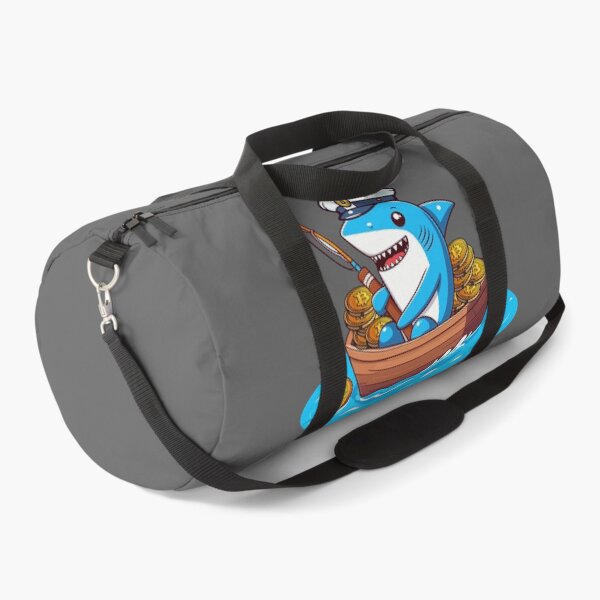 Item preview, a cute shark fishing for bitcoins designed and sold by CryptoFunMerch.