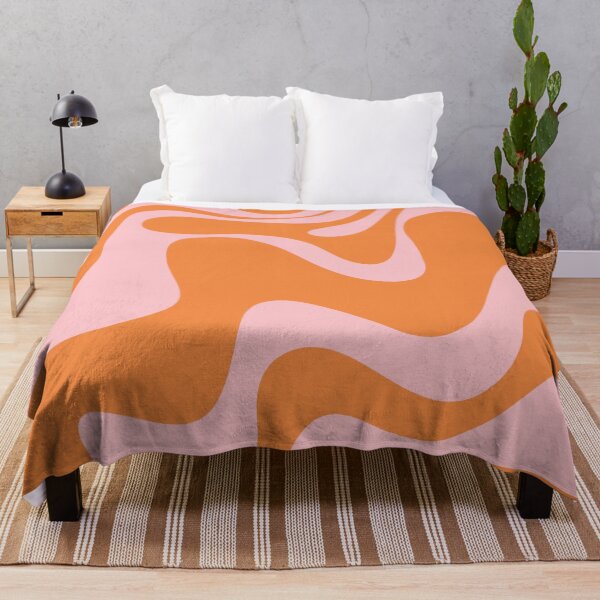Item preview, Retro Liquid Swirl Abstract 2 in Pastel Pink and Light Orange designed and sold by kierkegaard.