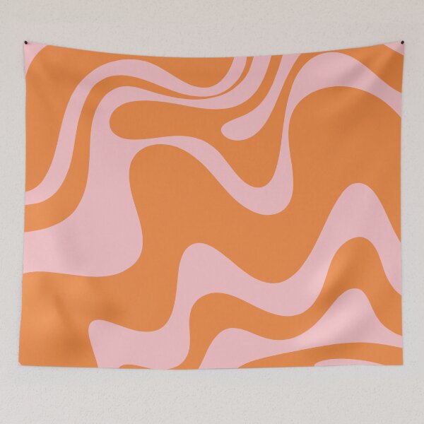 Item preview, Retro Liquid Swirl Abstract 2 in Pastel Pink and Light Orange designed and sold by kierkegaard.