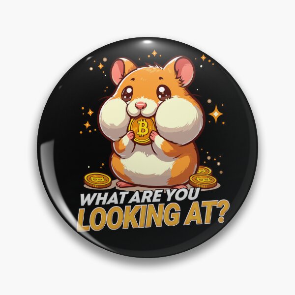 Item preview, What are you looking at? A cute hamster stuffing his cheeks with Bitcoins designed and sold by CryptoFunMerch.