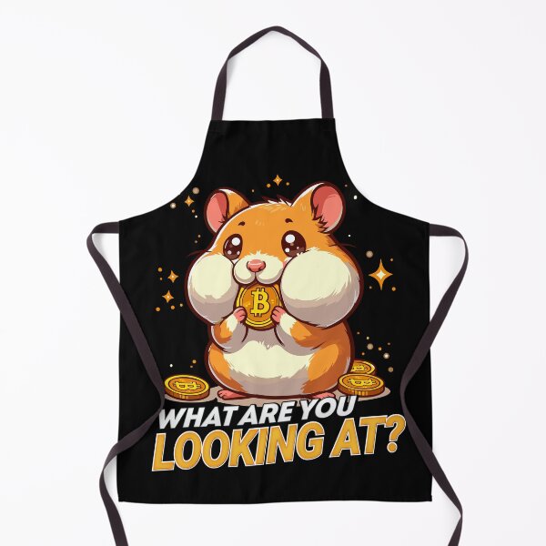 Item preview, What are you looking at? A cute hamster stuffing his cheeks with Bitcoins designed and sold by CryptoFunMerch.