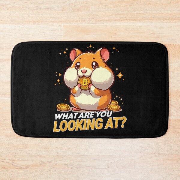 Item preview, What are you looking at? A cute hamster stuffing his cheeks with Bitcoins designed and sold by CryptoFunMerch.