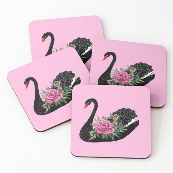 Item preview, Black swan with peony for Mother's Day designed and sold by MagentaRose.