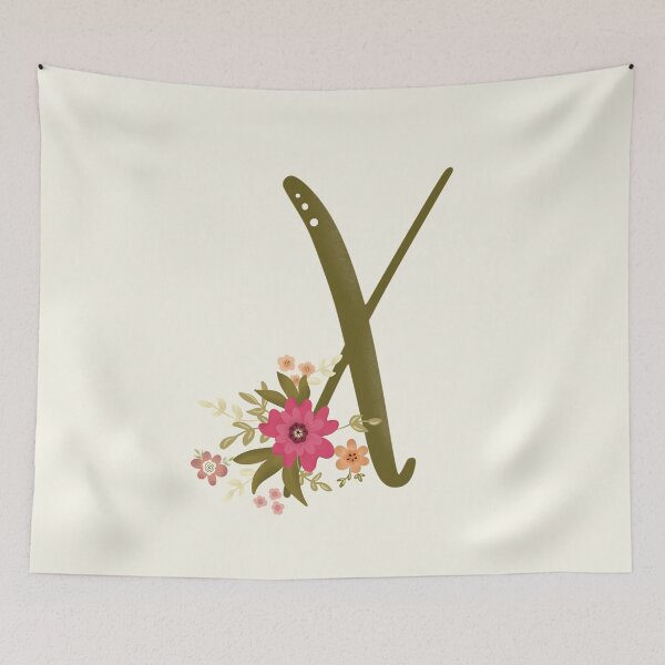 Item preview, Vintage Bouquet Floral Initial - X designed and sold by Willow & Grace Designs.