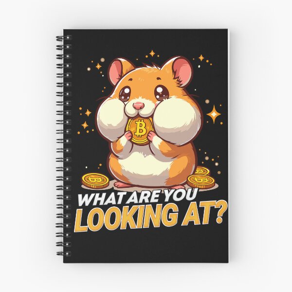 Item preview, What are you looking at? A cute hamster stuffing his cheeks with Bitcoins designed and sold by CryptoFunMerch.