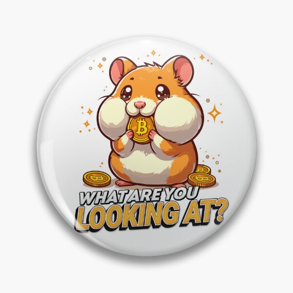 Item preview, What are you looking at? A cute hamster stuffing his cheeks with Bitcoins designed and sold by CryptoFunMerch.