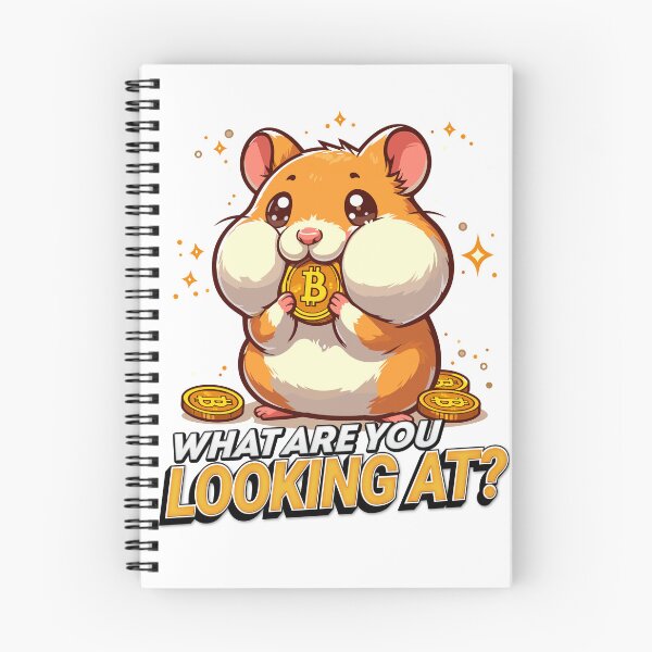 Item preview, What are you looking at? A cute hamster stuffing his cheeks with Bitcoins designed and sold by CryptoFunMerch.