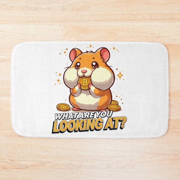 Item preview, What are you looking at? A cute hamster stuffing his cheeks with Bitcoins designed and sold by CryptoFunMerch.