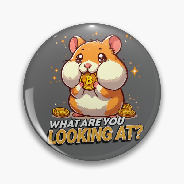 Item preview, What are you looking at? A cute hamster stuffing his cheeks with Bitcoins designed and sold by CryptoFunMerch.
