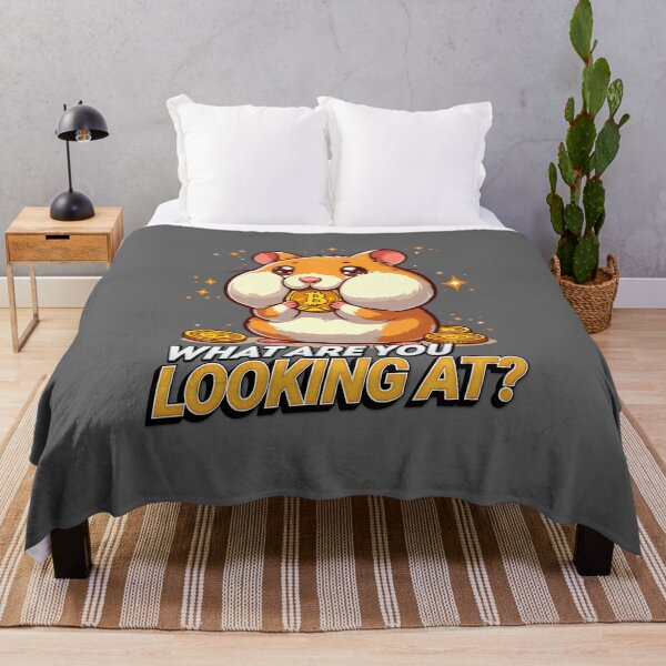 Item preview, What are you looking at? A cute hamster stuffing his cheeks with Bitcoins designed and sold by CryptoFunMerch.