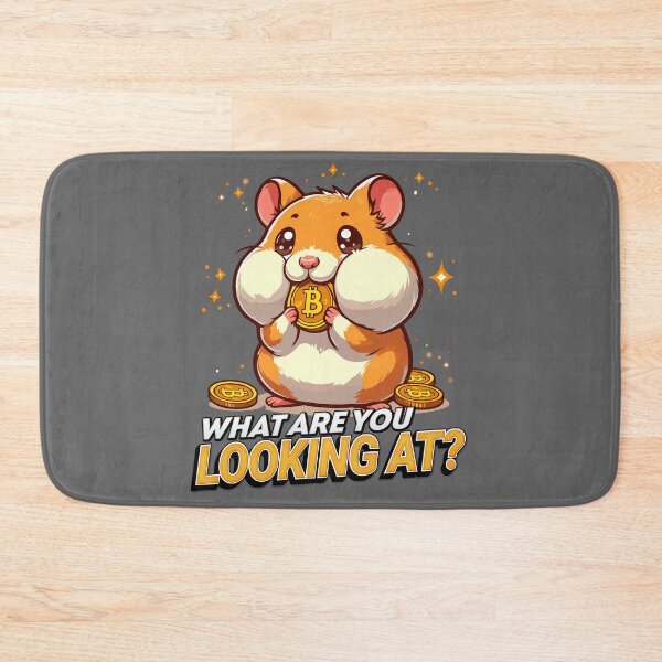 Item preview, What are you looking at? A cute hamster stuffing his cheeks with Bitcoins designed and sold by CryptoFunMerch.