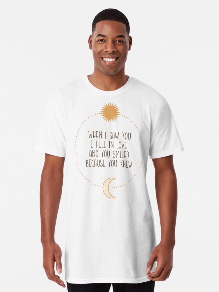 Thumbnail 1 of 5, Long T-Shirt, When I Saw You Quote designed and sold by JOliverDesigns.
