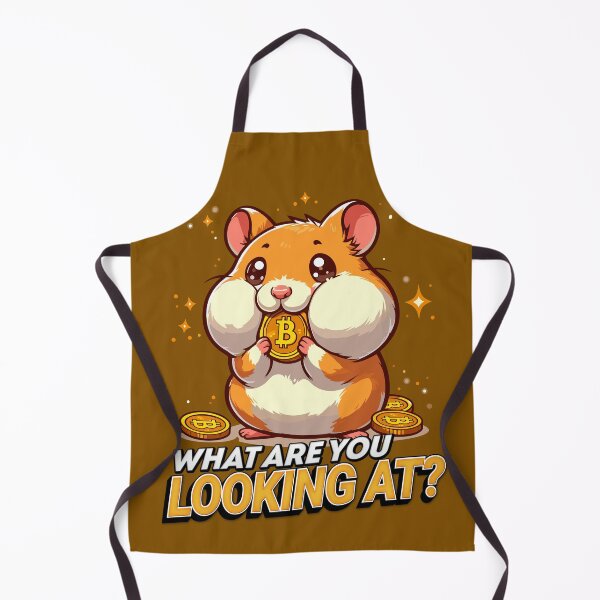 Item preview, What are you looking at? A cute hamster stuffing his cheeks with Bitcoins designed and sold by CryptoFunMerch.