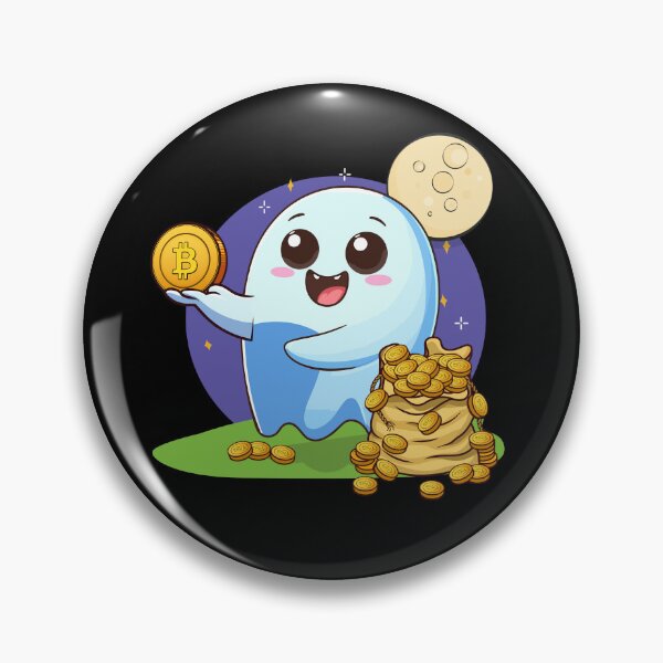 Item preview, Ghosty! a nice ghost who distributes Bitcoins designed and sold by CryptoFunMerch.