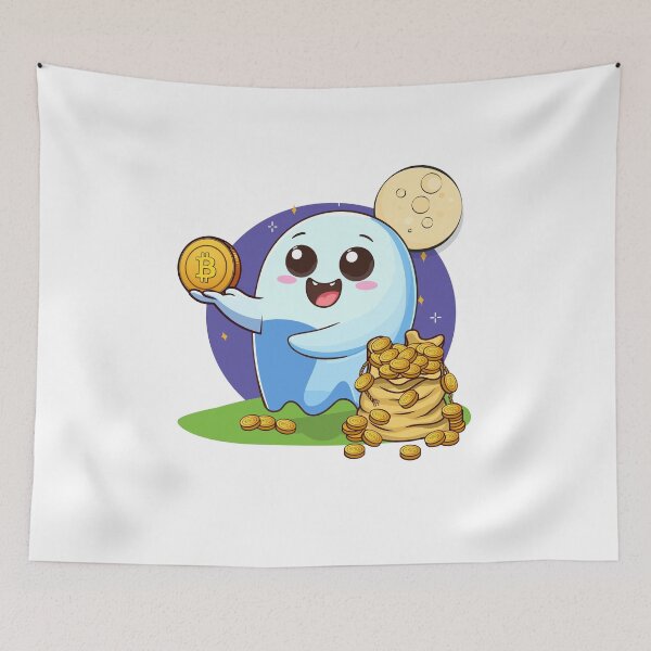 Item preview, Ghosty! a nice ghost who distributes Bitcoins designed and sold by CryptoFunMerch.
