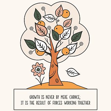 Artwork thumbnail, Growth is Never by Mere Chance Quote by Cosy Fox