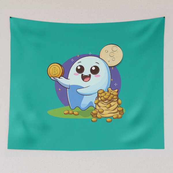 Item preview, Ghosty! a nice ghost who distributes Bitcoins designed and sold by CryptoFunMerch.