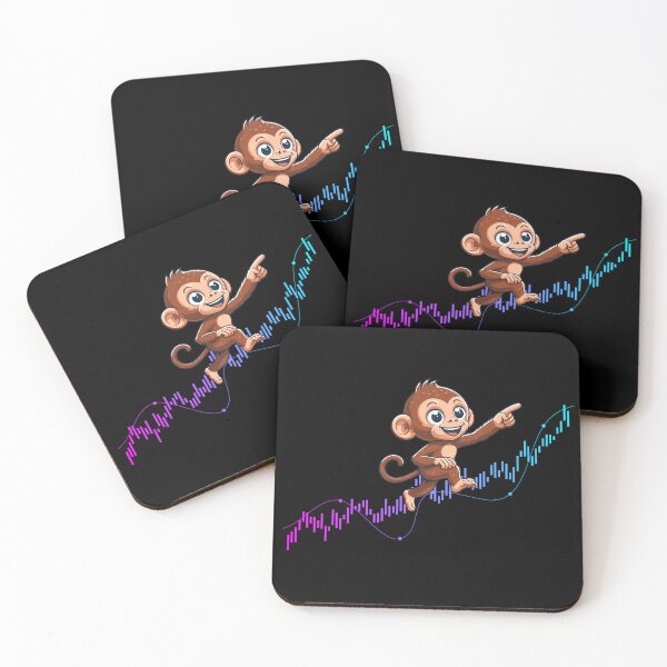 Item preview, a cute monkey marches up the chart designed and sold by CryptoFunMerch.