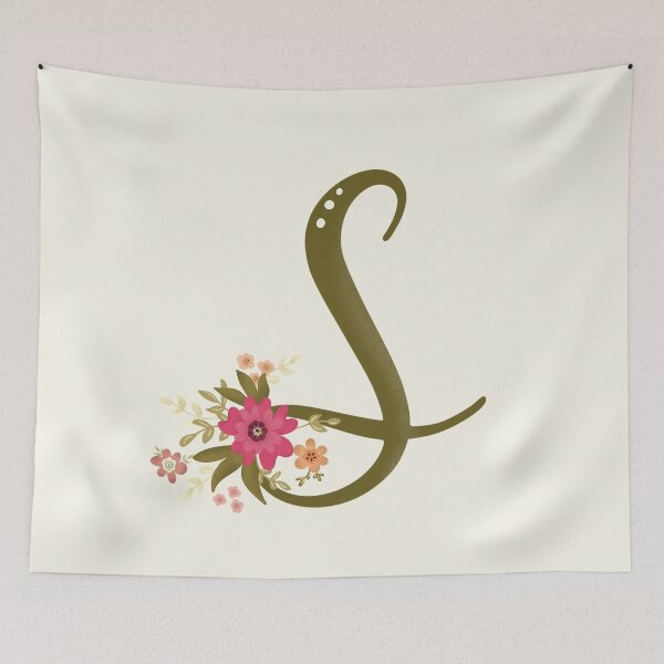 Item preview, Vintage Bouquet Floral Initial - S designed and sold by Willow & Grace Designs.