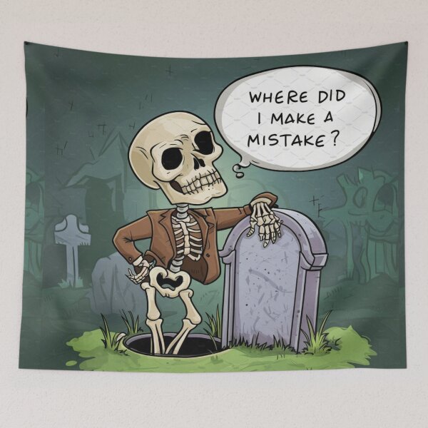 Item preview, thinking skeleton- where dıd ı make a mıstake? designed and sold by luna--design.