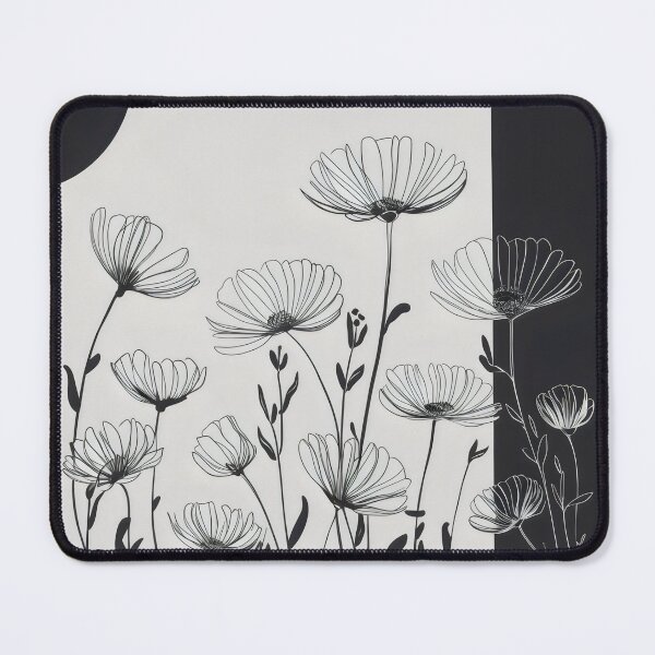 Item preview, Artsy Black And White Flower Artwork, Delicate Illustration, BW Botanical Design artful minimalism, designed and sold by WatermelonPink.