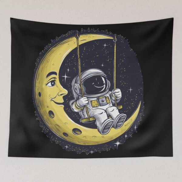 Item preview, Astronaut swinging on the moon swing designed and sold by luna--design.