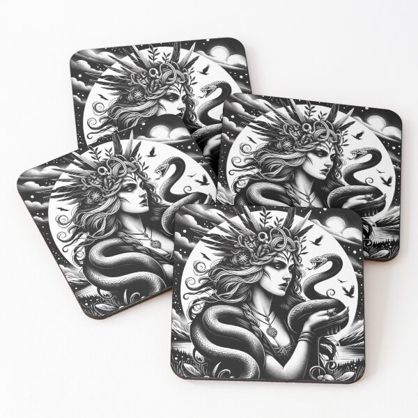 Item preview, Druid woman with Big Snake Python, Mythical Style designed and sold by Cr320.