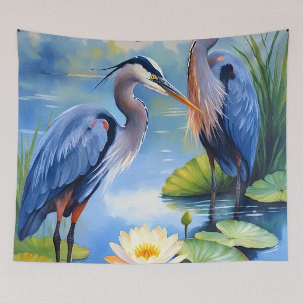 Item preview, Heron Lotus Pond | Great Blue Heron  designed and sold by TeeARTHY.