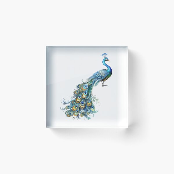 Item preview, Peacock Graphic Gorgeous with Magnificent Feathers Watercolor Menagerie A Celebration of Animals in Every Form  designed and sold by dcohea.