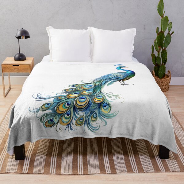 Item preview, Peacock Graphic Gorgeous with Magnificent Feathers Watercolor Menagerie A Celebration of Animals in Every Form designed and sold by dcohea.